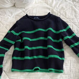 GAP Navy and Green Cotton Rollneck Sweater